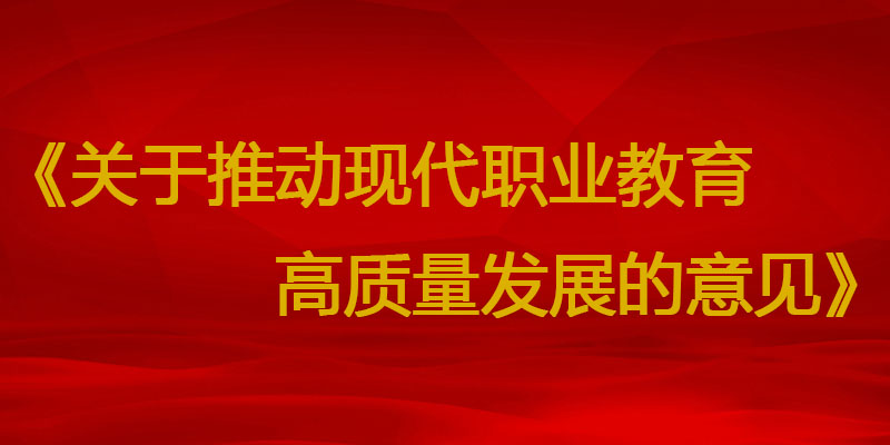 關于推動現代職業教育高質量發展的意見